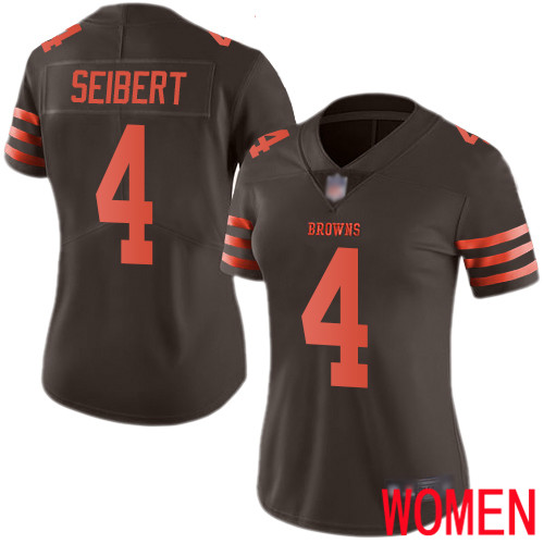 Cleveland Browns Austin Seibert Women Brown Limited Jersey #4 NFL Football Rush Vapor Untouchable